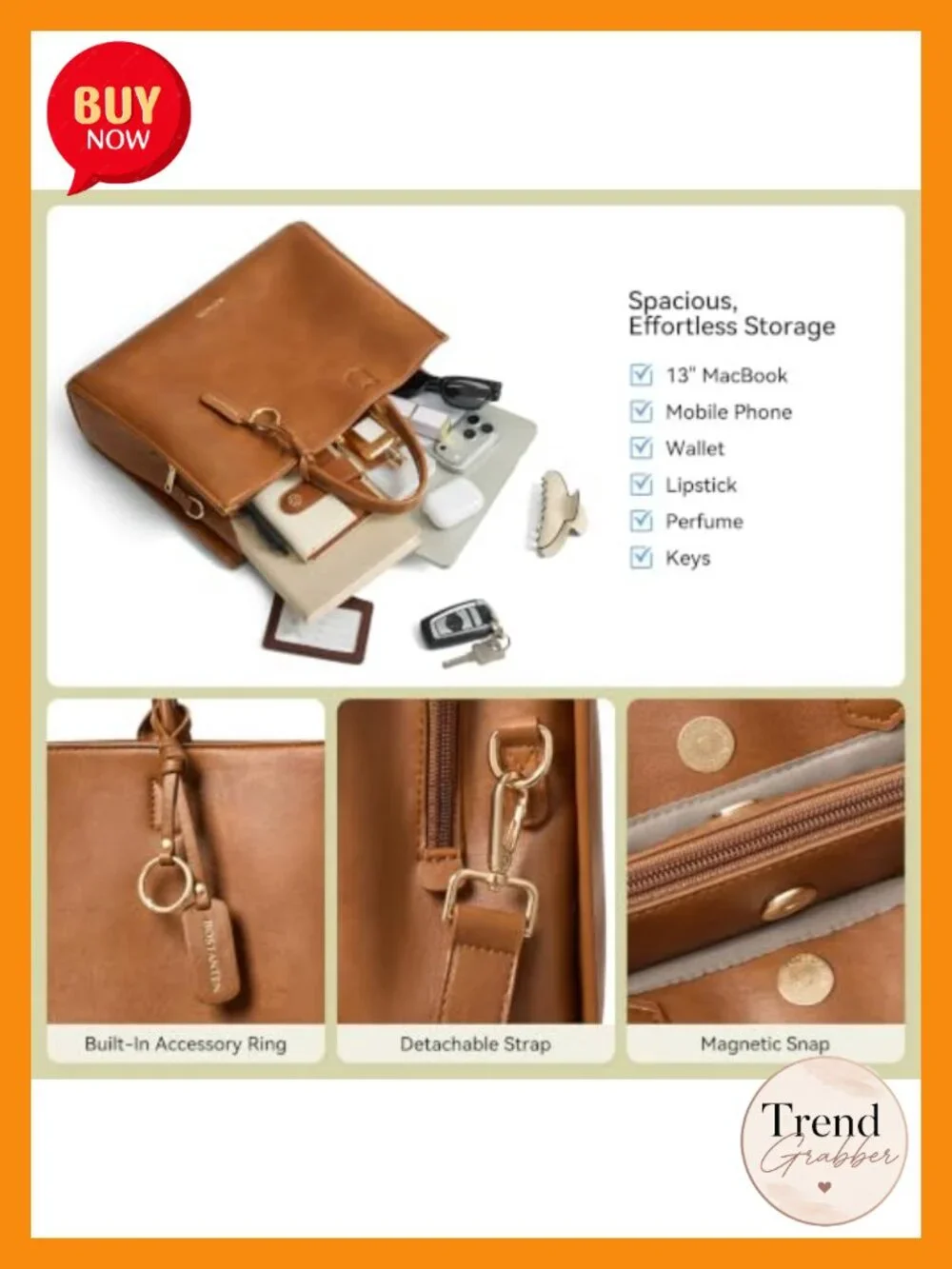 Faux Leather Satchel Handbag Top Handle Purse Work Tote